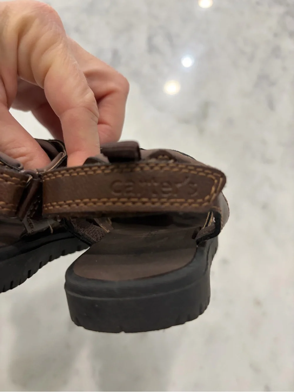 Carter's Brown Boys Closed-Toe Fisherman Sandals